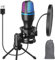 USB-Microphone for Computer/PC Gaming - Entry Level Cardioid Condenser Mic with Tripod Stand, Pop Filter, RGB Lighting Perfect for Streaming, Podcasting, Vocal Recording on YouTube, Skype, and PS4