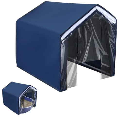 Copertura chiusa per lettiera gatto, tenda rimovibile con accesso facile