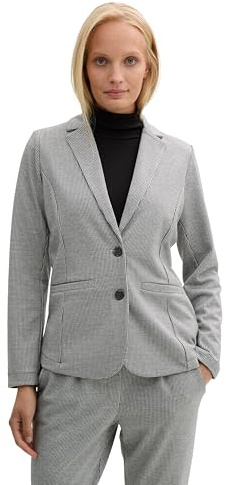 TOM TAILOR 1044342 Blazer, 36989-white Black Mini Pepita, XL Mujeres