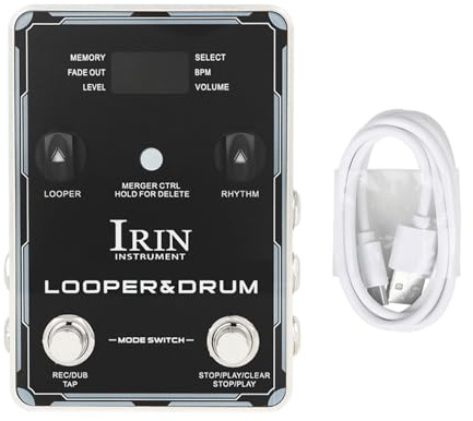 Looper Pedal trumma maskin stereo gitarrinspelare pedal med skärm elgitarr effektpedal lätt att använda looper trumma maskin pedal för elgitarr 100 trumma rytmer
