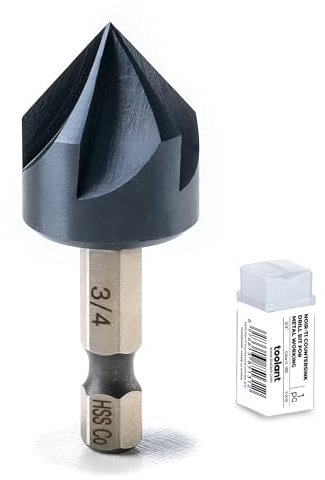 toolant 3/4 Noir-Ti Cobalt Countersink Drill Bit(Pro), Titanium Aluminum Nitride Coated with Quick Change Hex Shank
