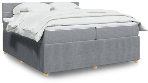 Sufrk Boxspringbett mit Matratze Betten Mit Matratze Schlafzimmer Bett Boxspringbett Mit Matratze Hellgrau 200x200 cm Stoff - 3287563