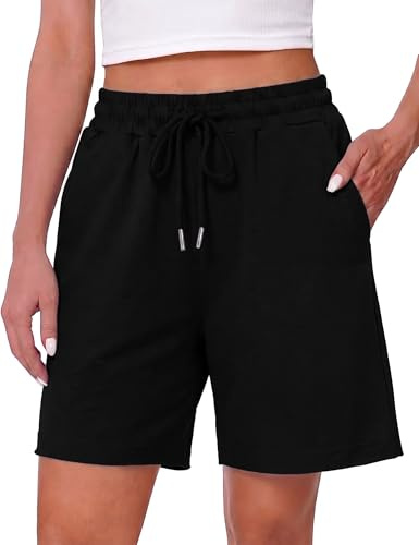 Litherday Pantaloncini Sportivi Donna Estivi Vita Alta Shorts Casual con Tasche Pantaloni Corti Palestra