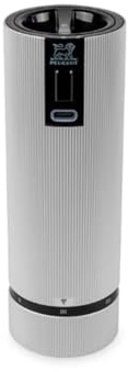 PEUGEOT - Elektrische Salzmühle Line u‘Select 15 cm - Wiederaufladbar - 6 Mahlgrade - Innovatives Zirlion-Mahlwerk für pulverfeines Salz - Aus Edelstahl - Französisches Know-how - Carbonfarben