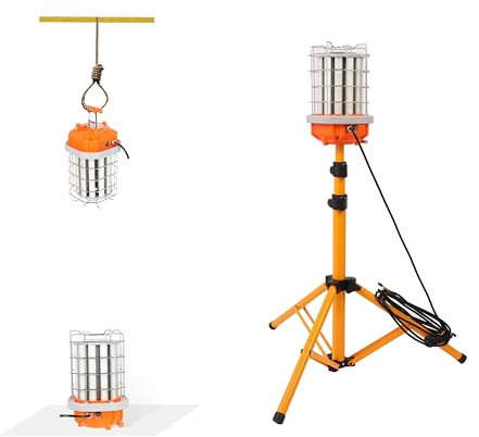 MeFard Faretto LED da Cantiere 100W,Proiettore Led su Treppiede,14000LM,Illuminazione 360°,Impermeabile IP64. (100W 14000lm)