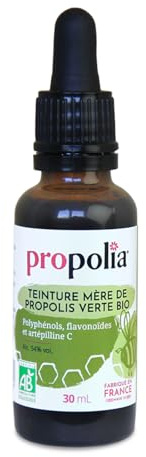 PROPOLIA - Teinture mère Propolis Verte Bio - Immunité & Défenses Naturelles - Haute Concentration (21%) - Sans gluten - Fabriquée en France - Flacon 30 Ml