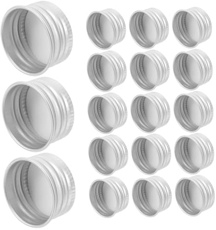 MOTHNUR 50 Stück Auslaufsichere Aluminium Schraubverschlüsse 24Mm Für 50Ml Glasflaschen Und Flüssigkeitsbehälter Dichtende Gewindekappen Vielseitig Für Haushalt Und Barzubehör