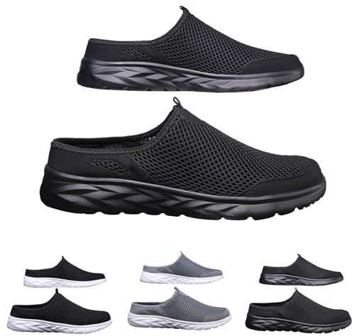 Zapatos para caminar para hombre, pies anchos, zapatos ortopédicos, zapatillas de hombre, zapatillas de hombre, zapatos de hombre, zapatos traseros abiertos, zapatillas ligeras, zapatillas de malla
