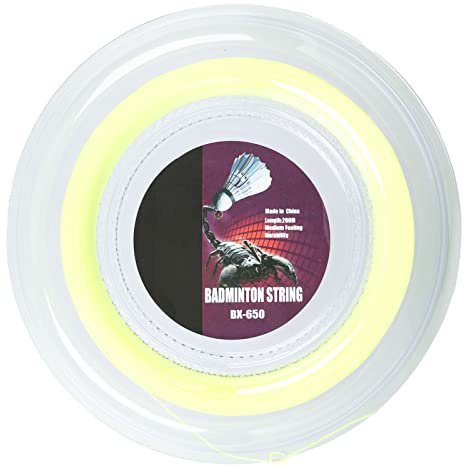 QWUUYEC Corda per Racchetta Badminton 0,72mm, Nylon Resistente, 200m - Ottima Elasticità e Forza, Ideale per Allenamento e Sostituzione Professionale (Giallo Fluorescente)