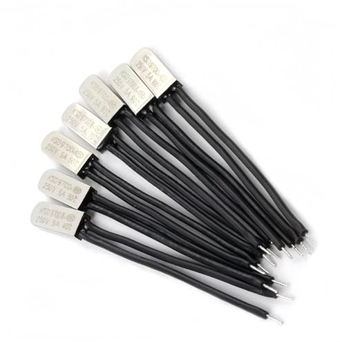5 pezzi KSD9700 5A250V 40-150 °C gradi Celsius normalmente chiuso aperto disco bimetallico interruttore di temperatura termostato protettore termico(70C,Normally open-5A)