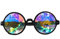 FLORATA Kaleidoscope Steampunk Goggles Multicolor Lens Glasses- Rainbow Rave Prism Diffraction