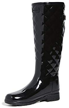 Hunter Acolchado, Botas de Lluvia Mujer, Negro, 39 EU Estrecho
