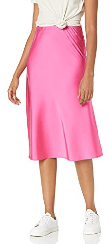 The Drop Damen Maya Rock, seidiger Slip-Skirt-Stil, Rosa, S