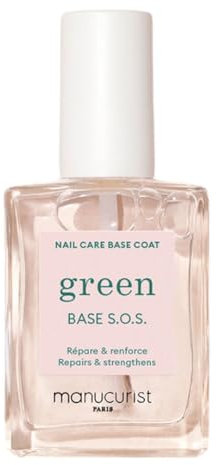 Manucurist - Base S.O.S. Ongles Cassants & Abimés - Fortifiant Ongles, Répare et Renforce - Vernis Durcisseur Ongle Soins pour les Ongles Abimes à Très Abîmés -Vegan, & Bio-Sourcé à 78%