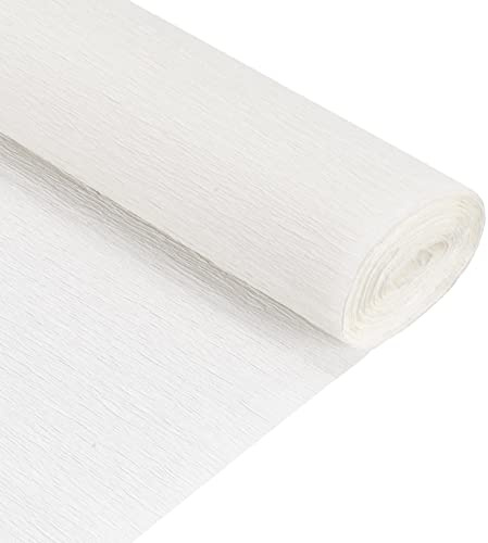 sourcing map Crepe Paper Roll 7.5ft Long 20 Inch Wide for Wedding Ceremony Various Large Festivals Decoration, White
