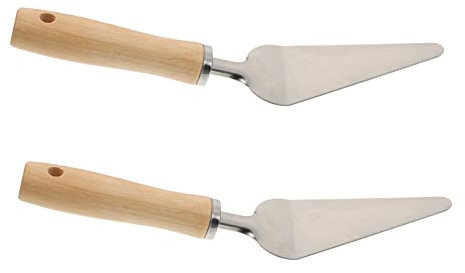BESTonZON Grillspatel 2 Stück Käseschaufel Hochzeitssets Haushaltswerkzeug-Set Salatbesteck Servierspatel Backschale Edelstahl Tortenheber Backschaufel Pizzaschaufel Kuchenspaten Grill