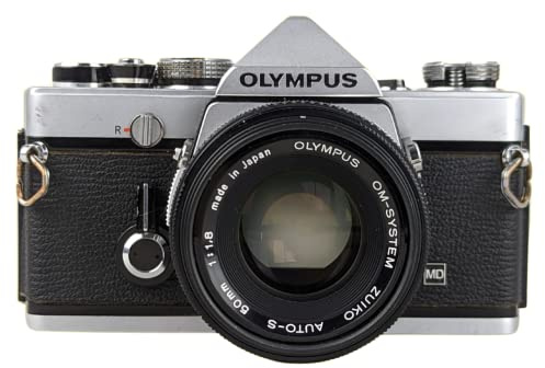 Olympus OM 1 Vintage 35mm SLR Film Camera with f/1.8 50mm Prime Lens (Renewed)