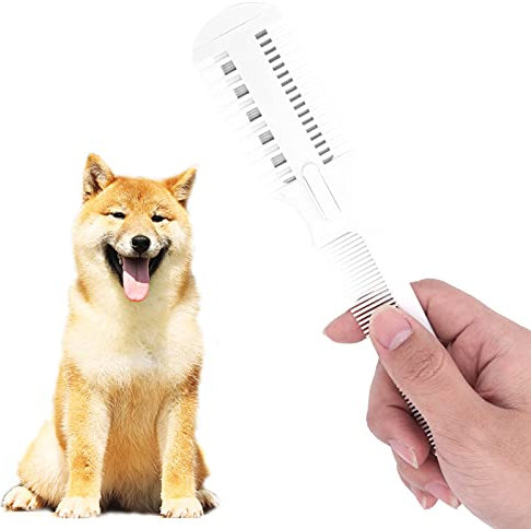 Pettine Taglia Capelli, Rasoio Shaper A Doppio Bordo, Pettine Taglia Peli Animali Domestici Rasoio Per Diradare Cani Gatti Depilatore Galleggiante Con 5 Lame Apertura Rapida Del