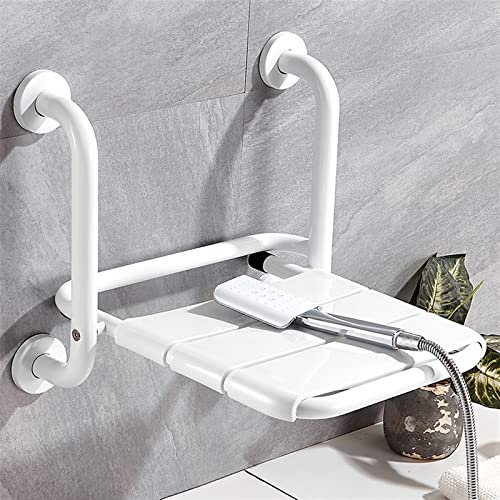 Sedile da doccia pieghevole da parete per anziani e disabili, sgabello da doccia portatile con panca in plastica per aiuto al bagno