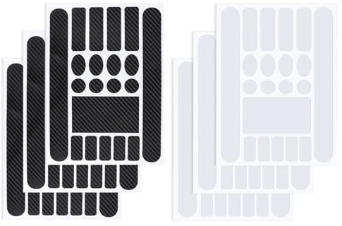 TPTGIAR 6 piezas de película protectora para bicicleta, calcomanías para cuadro de bicicleta, película protectora de carbono negro para cuadro de bicicleta, calcomanías transparentes para bicicleta
