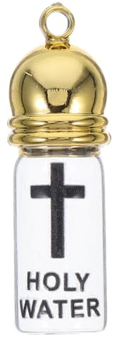 Cabilock Catholic Holy Water Bottles, Glass Religious Holy Water Container Small for Catholic Christian First Communion Baptism Party Church