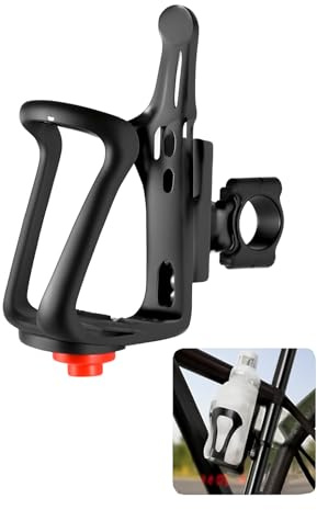 DAWRIS Soporte para Botellas de Bicicleta, Ajustable 48-75 mm, Negro, Policarbonato
