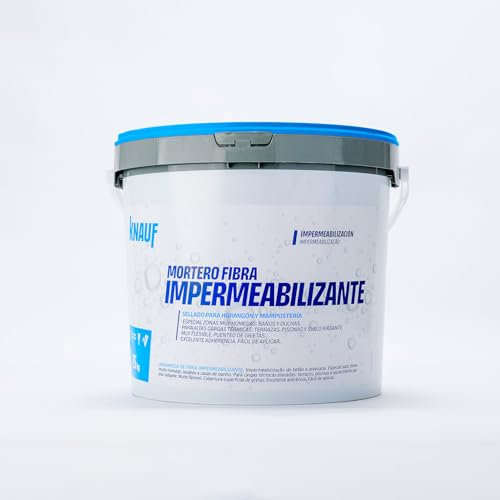 KNAUF - Impermeabilizante Mortero Fibra 15 kg en Polvo - Cemento Especial con Fibras y Aditivos Plásticos - Para Zonas Muy Húmedas y de Alta Carga Térmica - Excelente Adherencia sin Imprimación