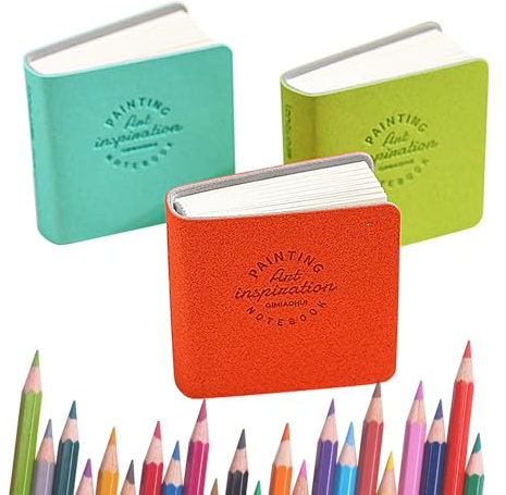 Set di 3 piccoli quaderni per sk-etch, mini album da disegno, taccuino quadrato tascabile, piccolo libro da viaggio per acquerelli, quaderni, quaderni da disegno, per artisti, studenti, scrittori