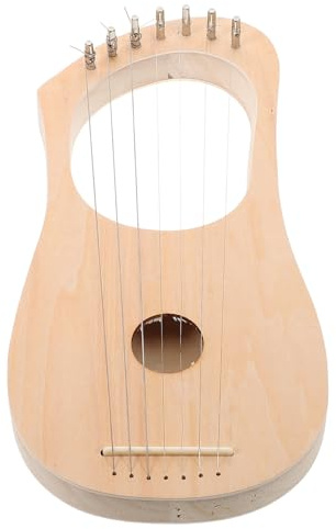 VICASKY Kit Arpa Lira in Legno e Sella per Corde con Chiave per Accordatura con 7 Corde, Assemblaggio Fai da Te Decorazione Artistica per Performance e Casa