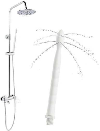 SOVYTH 1 Pieza limpiador Vaginal con 8 Orificios,Ducha anal de Silicona,Ducha Anal,Para la limpieza anal del Sistema Colónico, Para Parejas Homosexuales, Hombres y Mujeres (Blanco)