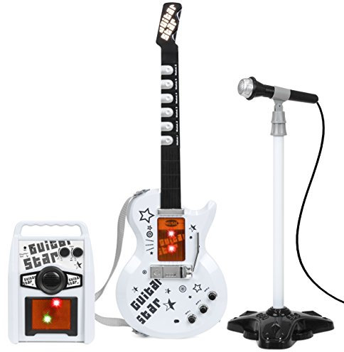 Kids Electric Rock Star Guitar & Microphone Karaoke Set Amplifier Musical Toy