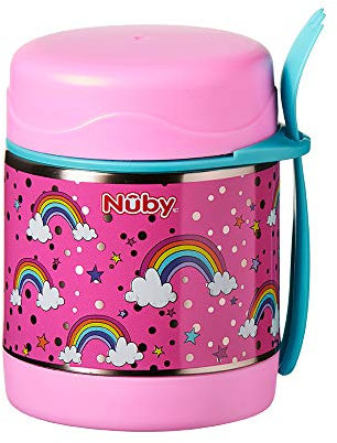 Nuby Stainless Steel Food Jar, 325ml, Rainbows
