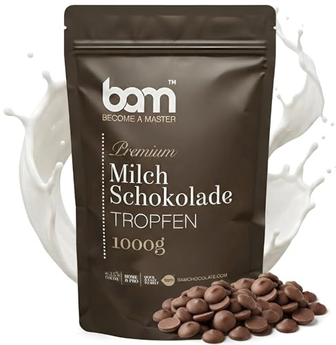 BAM Pépites de Chocolat au Lait de Couverture 35% Cacao | Chocolat Pâtissier pour Ganache, Fondue & Fontaine – 1kg