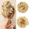 JJstar Haarteil Mit Gummiband, Groß Dutt Haarteil Gelockt Haargummi Mit Haaren Hochsteckfrisuren Haarverlängerung Messy Bun Haarteile für Damen Mädchen Pferdeschwanz (Natürliches Blond)