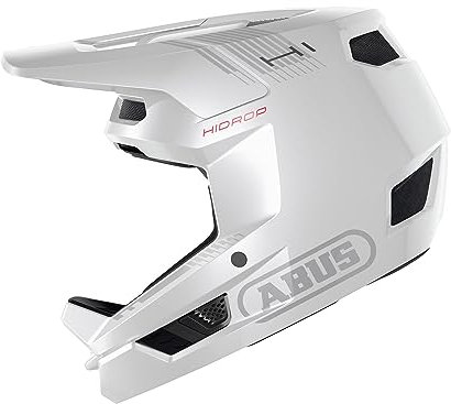 ABUS Downhill Helm HiDrop – ASTM-zertifizierter Fullface Helm mit ABS-Außenschale für MTB: Downhill, Enduro und Bikepark – für Erwachsene und Jugendliche – Weiß, Größe S