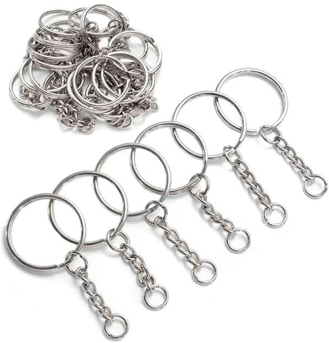 YHYZ Key Ring with Chain and Jump Rings (90 Sets), Keychain Making Supplies | Keychain Rings Bulk, Keychain Hardware for DIY Crafts / Resin / Crochet / 3D Prints / Tassels / Art / Jewellery Making