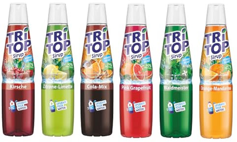 TRi TOP Getränkesirup 6 x 600ml | Sirup für Wassersprudler | 1 Flasche ergibt ca. 5 Liter Erfrischungsgetränk