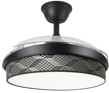 Abrila - Ventilador DC MODA | Color Negro con tres Aspas Desplegables ABS (Negro/Gris)