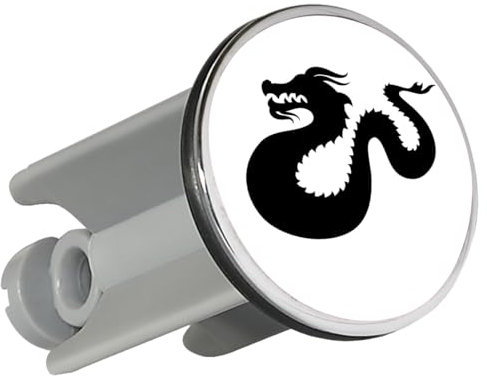Huuraa Waschbeckenstöpsel Dragon Silhouette Geschenk 4cm für Waschbecken Abflussstopfen Dragon Geschenkidee