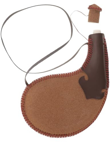 COLLBATH Bolsa de Agua Antigua Bota Tradicional de Cuero Natural para Excursiones al Aire Libre Viajes en Desierto y Decoración de Interiores Duradera Portátil y Multifuncional