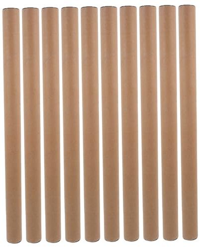 VILLFUL Tubes D'expédition en Papier Kraft Réutilisables Lot de 10 Protection Supérieure 1,5 Pouces X 12 Pouces pour Affiches, Œuvres D'art et Documents