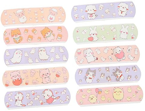 FRCOLOR Cartoon Adhesive Bandages for Boys and Girls Box Cute Patterns for Finger and Knuckle Wound Care