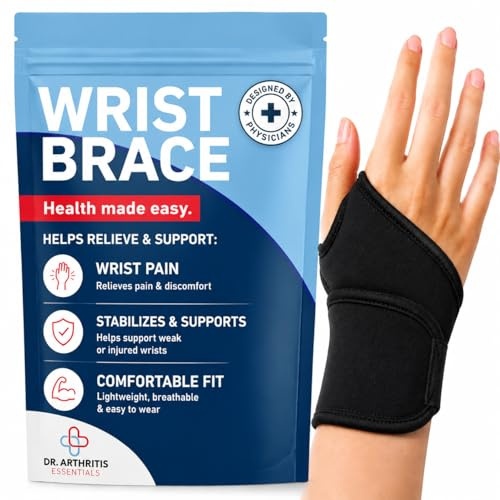 Dr. Arthritis Essentials handledsbandage/handledsbandage, karpaltunnelhandledsbandage för nattstöd, handledsbandage för handbandage och handledsskydd för vänster