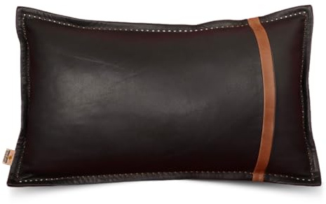 Ganloz Federa per cuscino in vera pelle di agnello, 30 x 50 cm, per cuscini lombari, spessa e morbida, per divano letto, decorazione per la casa (confezione da 1)