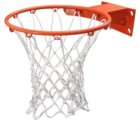 huaruoshui 2 Pcs Heavy Duty White Basketball Hoop Net 12 Loop Standard Indoor or Outdoor Nylon Braided Duty Net Strong and Durable Replacement Basketball Hoop Accessories (White)