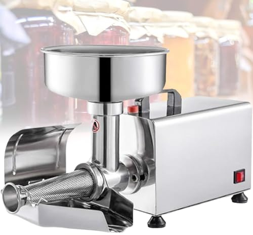 TYH Moulin à tomates électrique 450 W, en Acier Inoxydable, avec Pilon Pratique et passoire à tomates électrique, Amovible et Facile à Nettoyer, pour tomates, Fraises et myrtilles