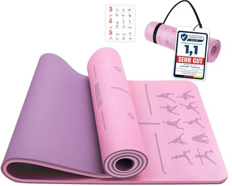 OUTDOUSE Esterilla Yoga,Esterilla Fitness Antideslizante,10mm TPE Colchoneta Gimnasia, para Pilates,Deporte,Gimnasia,Estiramientos, Esterilla Deporte con bandolera 183x61cm