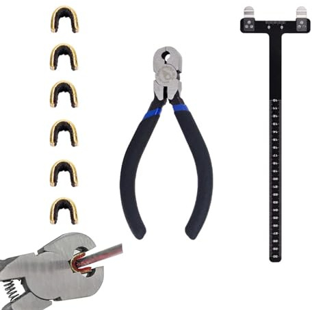 CLDURHGE Accessoires pour Cordes d’Arc – Kit d’Outils de Tir à l’Arc avec Pince à Nocking Point, Équerre d’Arc en T et 6 Nocking Points, Accessoires pour Arc Recurve
