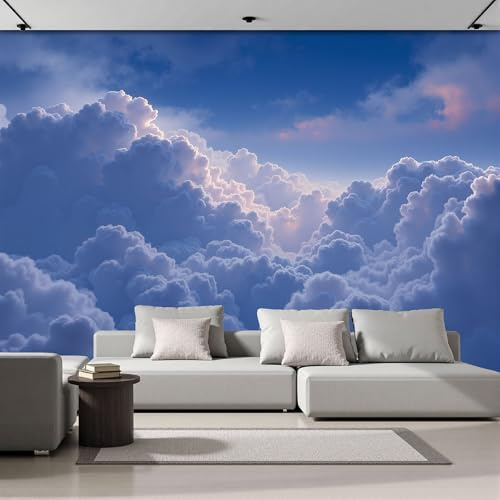 Mural De Papel Tapiz Nubes Espectaculares 250x175cm, Papel Tapiz Fotográfico Realismo Natural Póster De Decoración De Pared De Dormitorio, Sala De Estar, Mural Seda