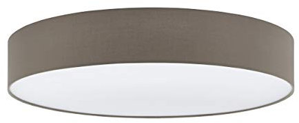 EGLO Deckenlampe Pasteri, 5 flammige Deckenleuchte Modern, Wohnzimmerlampe aus Textil und Kunststoff in Weiß, Taupe, Flurlampe Decke mit E27 Fassung, Ø 76 cm
